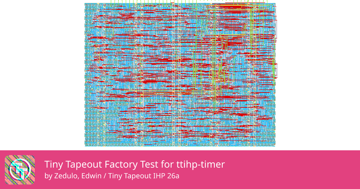 549 Tiny Tapeout Factory Test for ttihp-timer :: Quicker, easier and ...