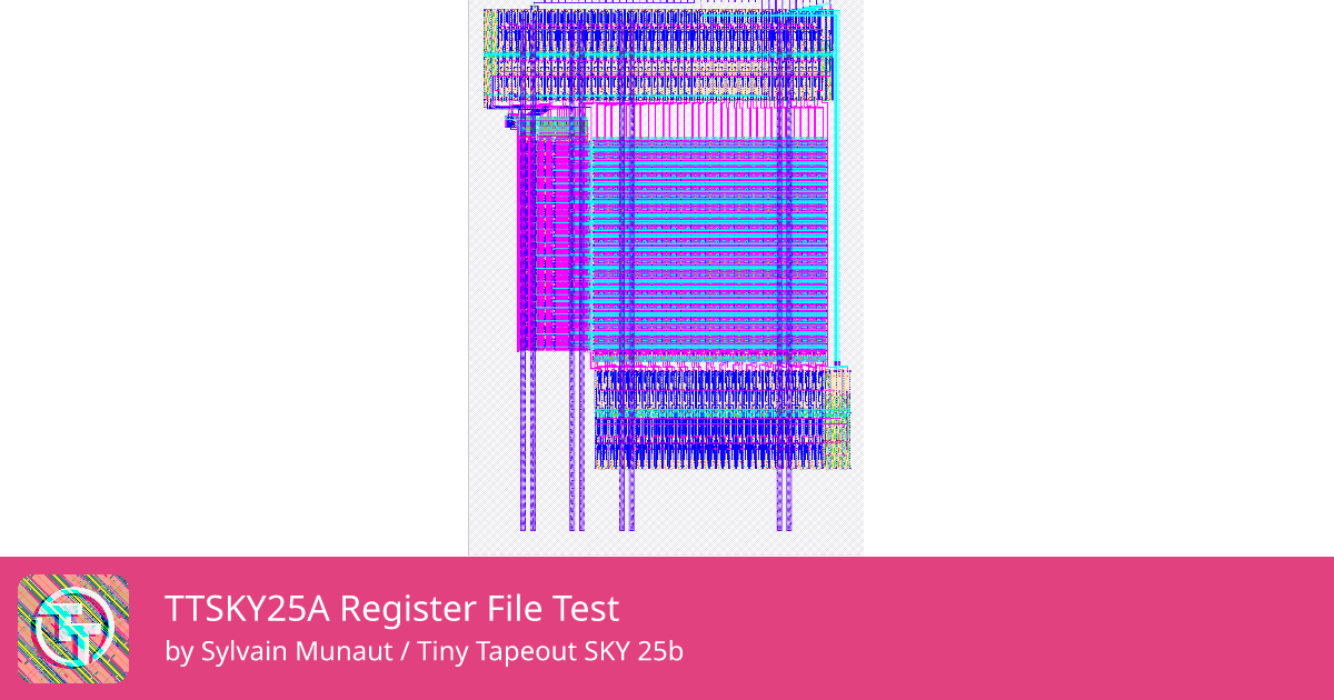 257 TTSKY25A Register File Test :: Quicker, easier and cheaper to make ...