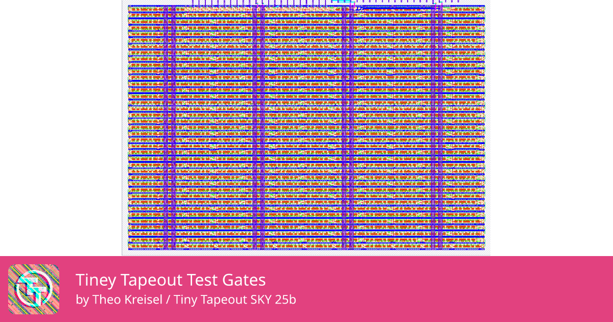 138 Tiney Tapeout Test Gates :: Quicker, easier and cheaper to make ...