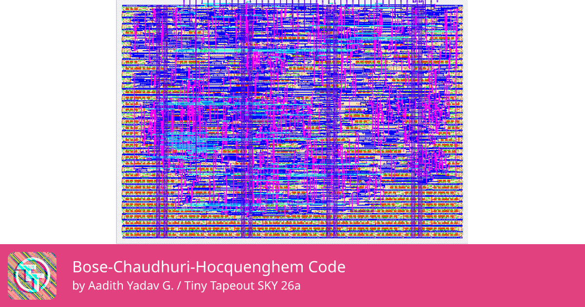559 Bose-Chaudhuri-Hocquenghem Code :: Quicker, easier and cheaper to ...