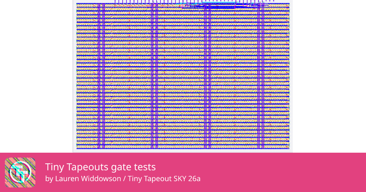 69 Tiny Tapeouts gate tests :: Quicker, easier and cheaper to make your ...