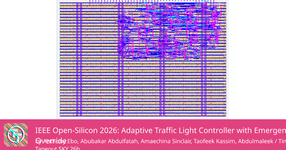 898 IEEE Open-Silicon 2026: Adaptive Traffic Light Controller with ...